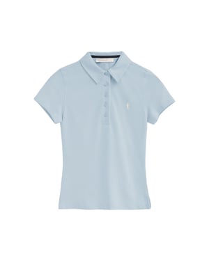 Kurzärmliges Poloshirt hellblau mit Rigby Go Stickerei im Slim Fit