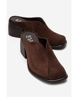 Ardent Leder Blockabsatz Mule