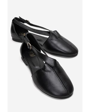 Fable Leder Ballerina mit Seitlichem Ausschnitt