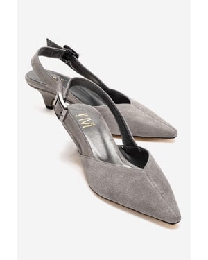 Dioris Leder-Slingback-Kitten-Heel-Pumps