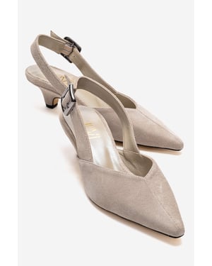 Dioris Leder-Slingback-Kitten-Heel-Pumps