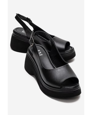 Laure Leder-Keilsandalette