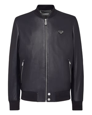 Leder-Bomber Iconic Plein