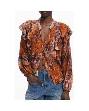 Desigual Arancione Viskose Damenbluse