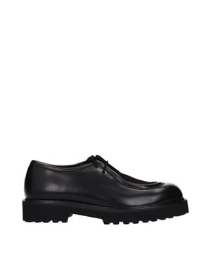 Max Mara schwarze Leder-Oxfords und Derbys