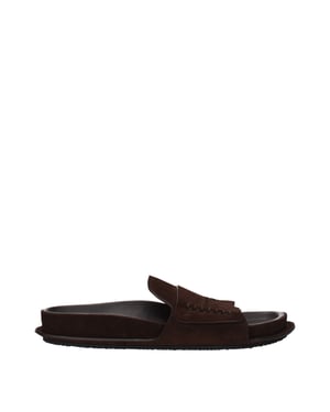 Jacquemus Braune Leder-Slipper