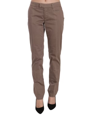 Dondup Braune Niedrigtaillige Gerade Geschnittene Hose