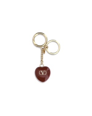 Valentino Garavani Bordeaux Messing Schlüsselanhänger