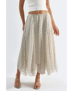 Hochtaillierter Polka Dot Maxikilt