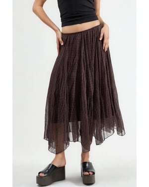 Hochtaillierter Polka Dot Maxi-Rock
