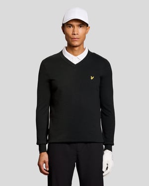 Baumwollmischung V-Ausschnitt Pullover