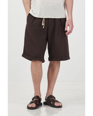 Hüfthohe, lässige Weite Bein Shorts mit Taschen