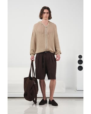 Mitellange Taille Weite Beinform Gürtelschlaufen Tencel Shorts