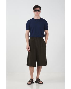 Mit der Hüfte mittelhohe weite Capri-Shorts mit Kordelzugbund