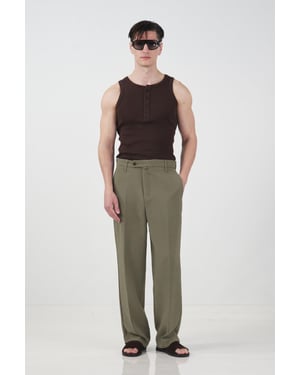 Maßgeschneiderte gerade Mid-Waist-Hosen