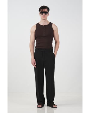 Hochtaillierte, gerade geschnittene, maßgeschneiderte Hose