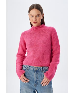 Damen kurz geschnittenes gestricktes Sweatshirt