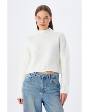 Damen Kurzpullover mit strukturierter Strickoptik