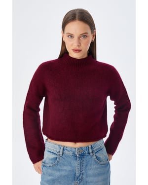 Damen Gestrickter Pullover mit verkürztem Schnitt