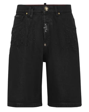 Philipp Plein Jeansshorts - Schwarz
