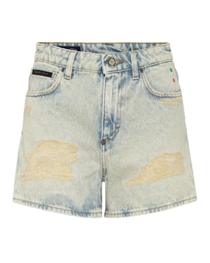 Philipp Plein Denim-Shorts - Blau