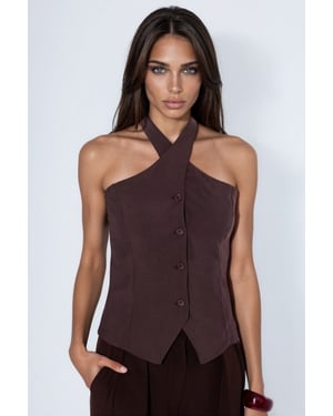 Modal-Mix Halter-Tie Fitted Weste