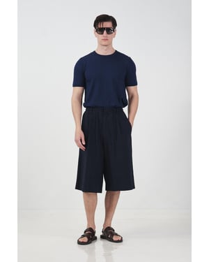 Chino-Style weite lange Shorts mit Kordelzugbund