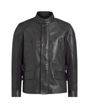 Belstaff Mailstrom Schwarze Motorradlederjacke