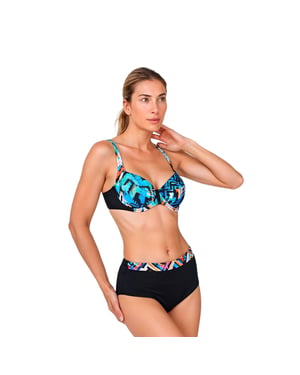 Damen-Bikini mit Bügel und hoher Taille TEGB1425C