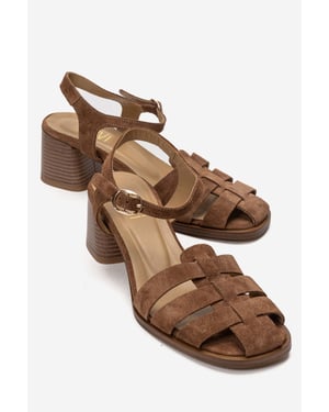 Devora Leder Blockabsatz Sandale