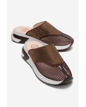 GLEA Mesh Strass Pantoletten Damen