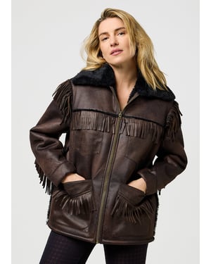Wrangler Relaxed Fringe Wrange Jacket - Braun