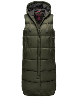 Marikoo Damen Winterweste Sayorii – lang, warm & mit Kapuze