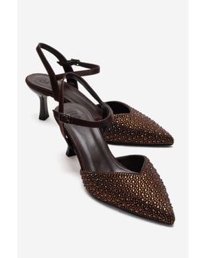 Vilka Verzierte Slingback Kitten-Heel-Pumps