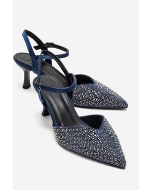 Vilka Verzierte Slingback Kitten-Heel-Pumps
