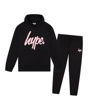 Mädchen Trainingsanzug Kinder Schwarze Kapuzenjacke und Jogginghose Lässiges Lounge-Set