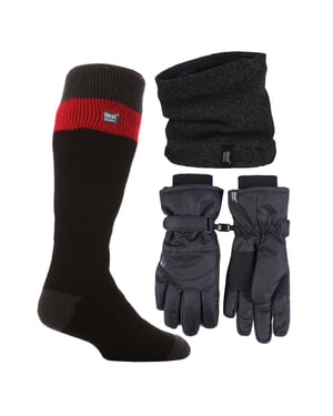 Herren Ski Set: Nackenwärmer, Handschuhe & Thermo-Ski-Socken Winterbekleidung