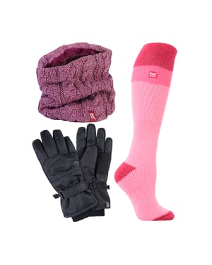 Damen Ski Set Halswärmer Handschuhe & Thermo Ski Socken Winterbekleidung