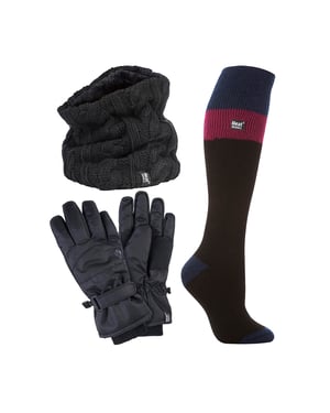 Damen Ski Set Halswärmer Handschuhe & Thermo Ski Socken Winterbekleidung