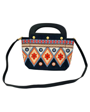 Tory Burch 2017 Appliqué Bermuda Tasche aus navyblauem Wildleder
