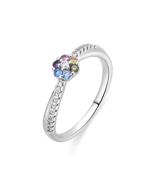 Luxenter-Ring aus Metalllegierung und mehrfarbiger Zirkonia-Rhodium-Finish – Zetrana