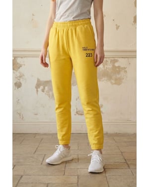 Hüfthohe bedruckte Baumwoll-Lycra-Jogginghosen