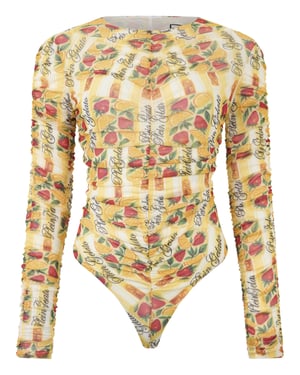 Wrinkled Tulle Bodysuit Gelato