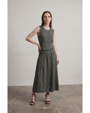 Ärmelloses A-Linien-Midi-Kleid