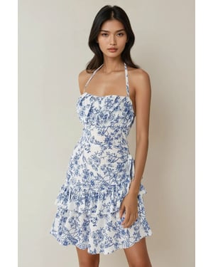Blumenmuster Minikleid