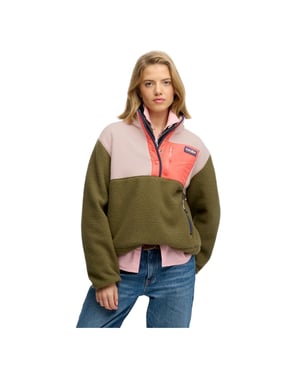Superdry Damen-Fleecejacke mit Farbblockmuster