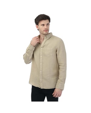 Gant - Hemd für Herren, Stückgefärbt, Leinen, Regulär (Beige)