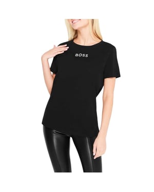 Hugo Boss - T-Shirt für Damen, Logo (Schwarz)