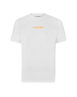 Lacoste - T-Shirt für Herren, Baumwollmischung, Übergroß, kurzärmlig (Weiß)