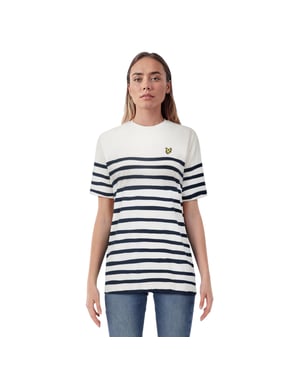 Lyle & Scott - "Breton" T-Shirt für Damen, Baumwolle (Weiß)